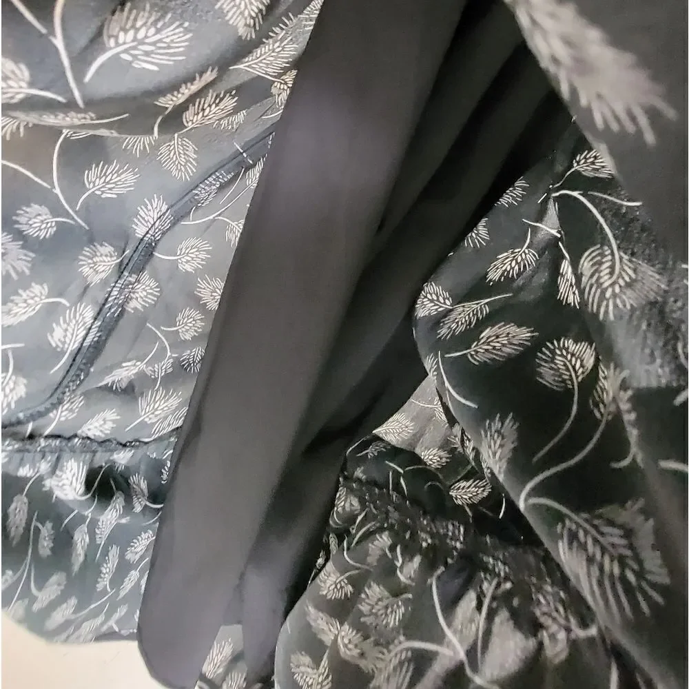 NEW ALLISON NEW YORK Meadow Print Maxi Dress Black Small